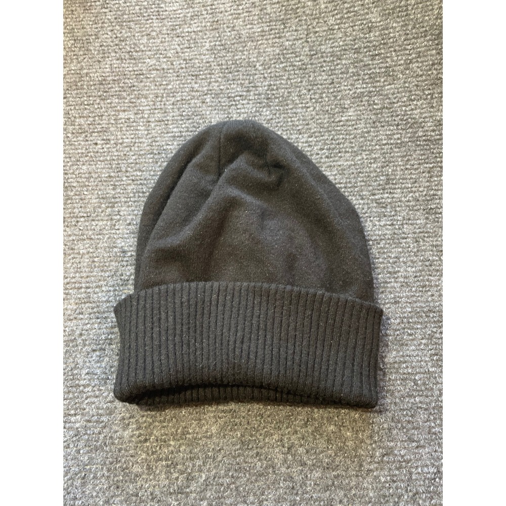 A New Day Black Ribbed Cuff Knit Beanie Hat One Size RN17730 VN1140163